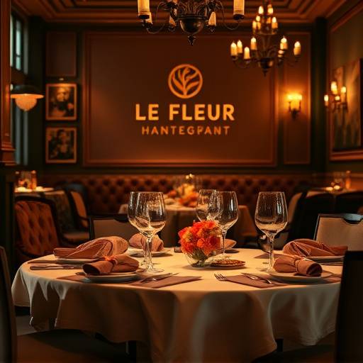 Thanksgiving dinner table setting at Le Fleur Restaurant